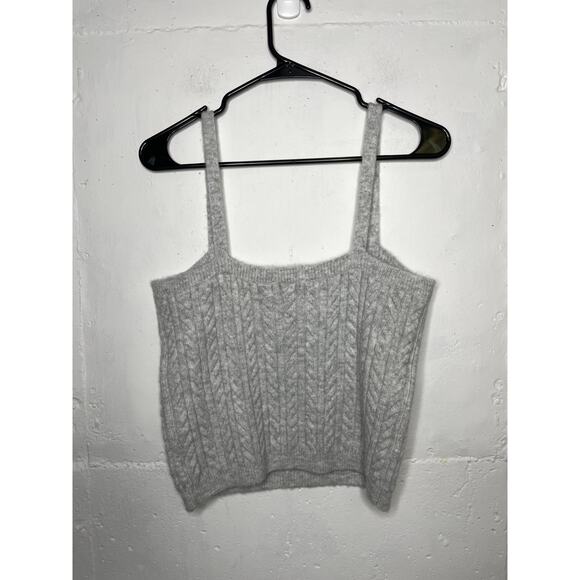 NEW Express Knit Sweater Cropped Tank Top Gray Womens Size Medium - Picture 5 of 6